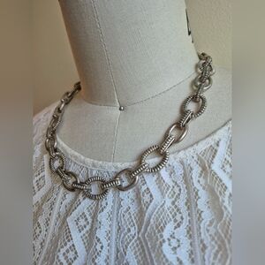 Elegant Silvertone Chain Necklace